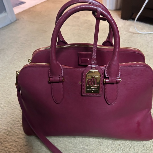 Ralph Lauren Burgundy Leather Satchel - Picture 3 of 12
